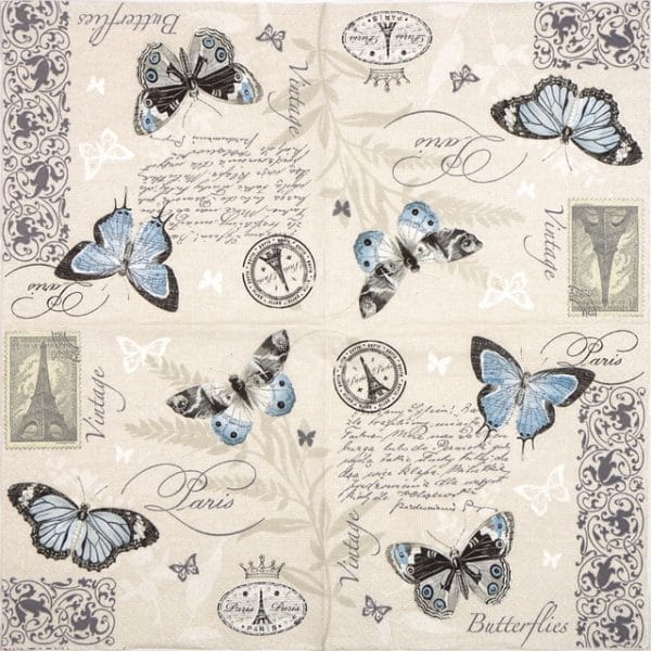 Paper Napkin - Butterflies Postcard