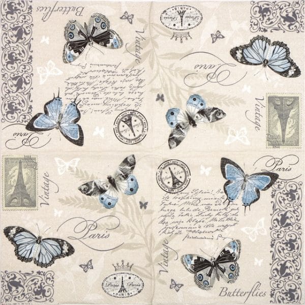 Lunch Napkins (20) - Butterflies Postcard - Image 2