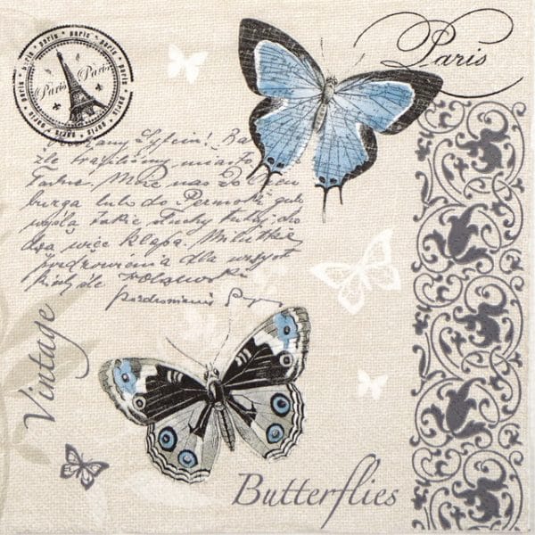 Paper Napkin - Butterflies Postcard
