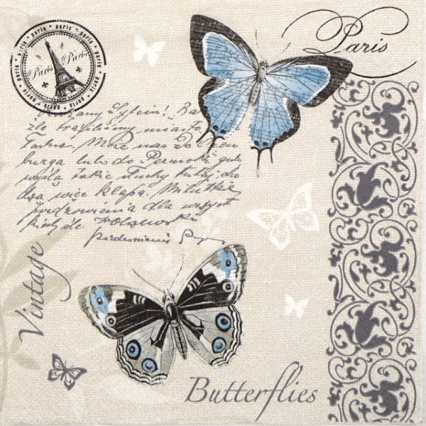Lunch Napkins (20) - Butterflies Postcard