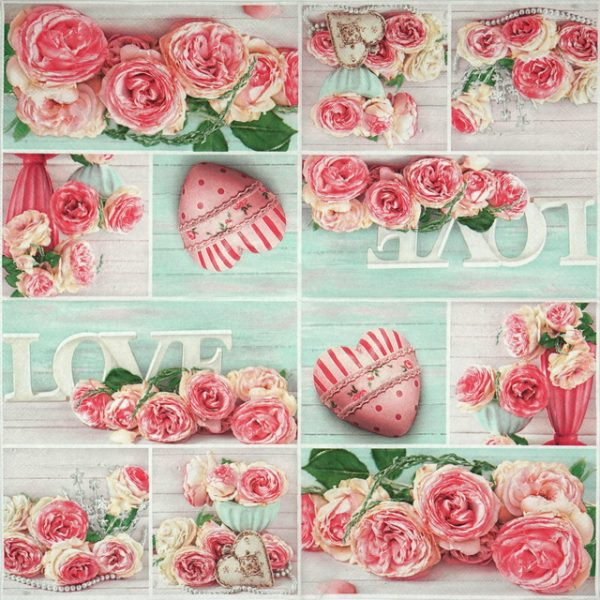 Lunch Napkins (20) - Pashmina Rose Collage - Image 2