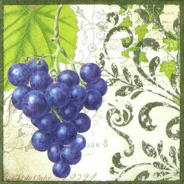 Paper Napkin - Bunch of Grapes