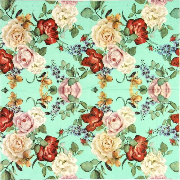 Lunch Napkins (20) - Roses Green