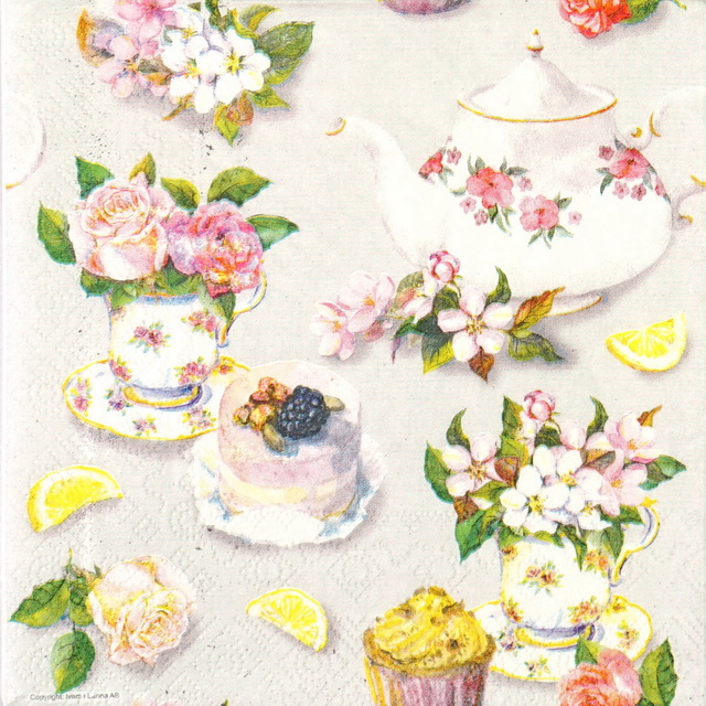 Paper Napkin - Cakes & Flower
