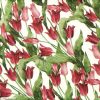 Paper Napkin - Red Tulips on White background