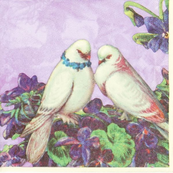 Paper Napkin - Purple Love Birds