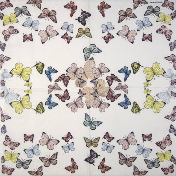 Cocktail Napkin - Butterfly White - Image 2