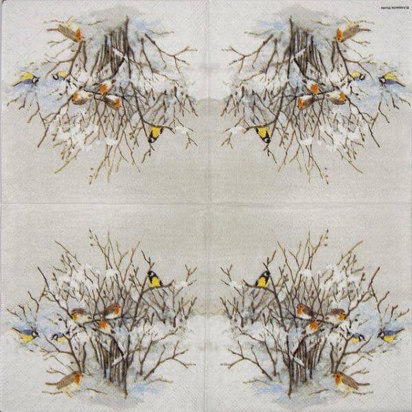 Cocktail Napkin - Birds on Branches
