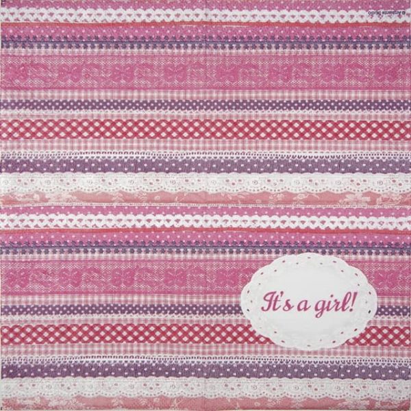 Cocktail Napkins (20) - It's A Girl - Image 2