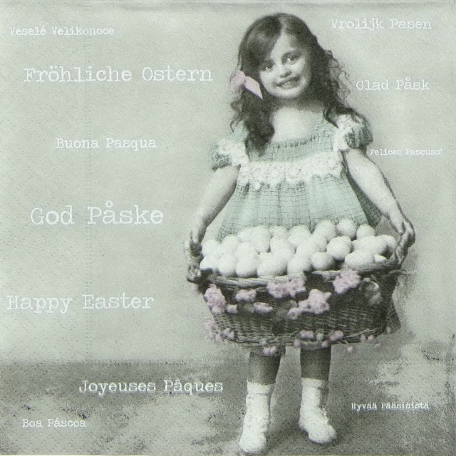 Lunch Napkins (20) - Easter Girl with Egg