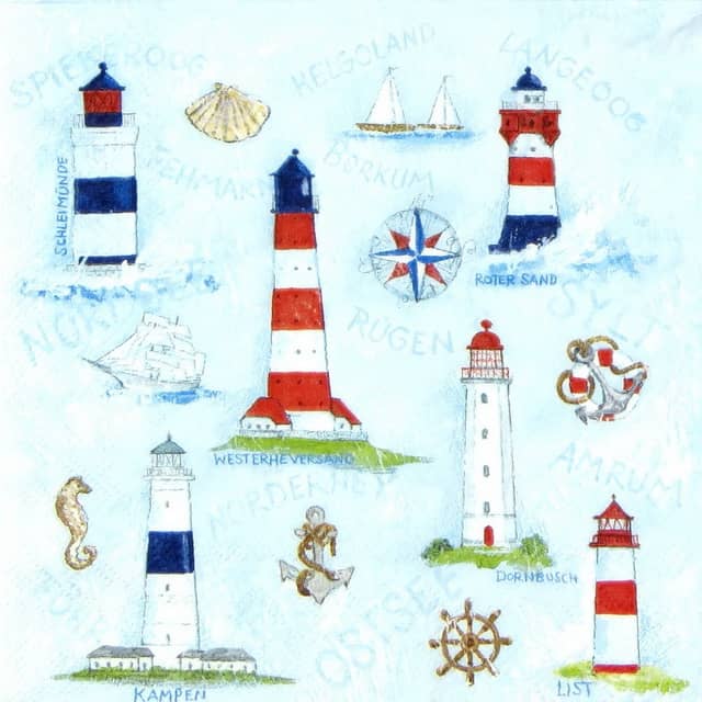 Paper Napkin - Maritime Ornaments Sea