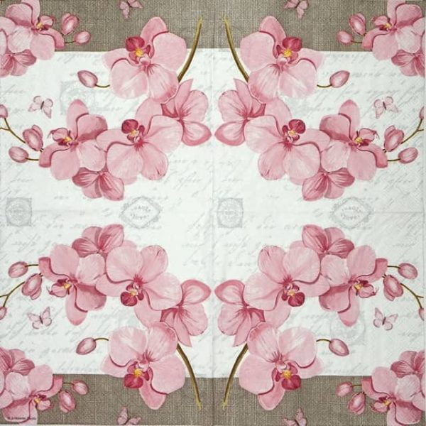 Paper Napkin - Orchids & Love - Image 2