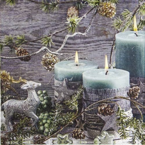 Cocktail Napkin - Blue Candles
