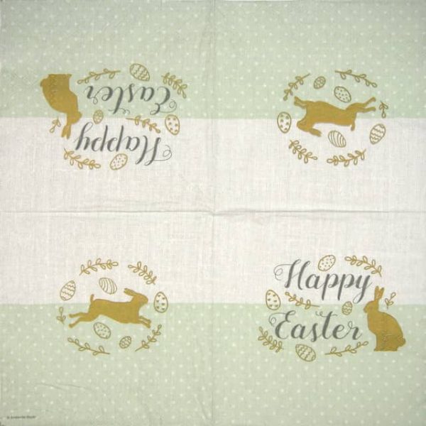 Paper Napkin - Embroidery Easter green