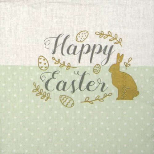 Paper Napkin - Embroidery Easter green