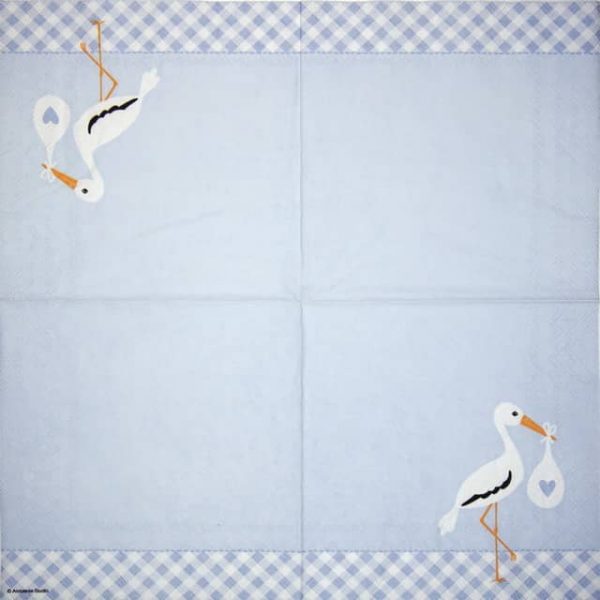 Paper Napkin - Love Stork blue - Image 2