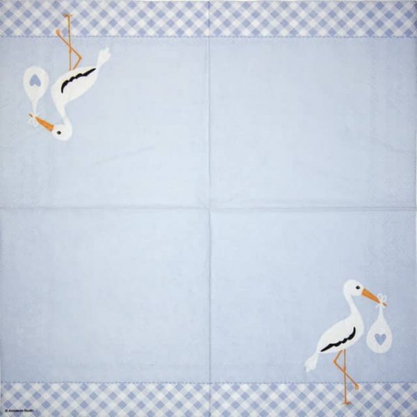 Paper Napkin - Love Stork blue