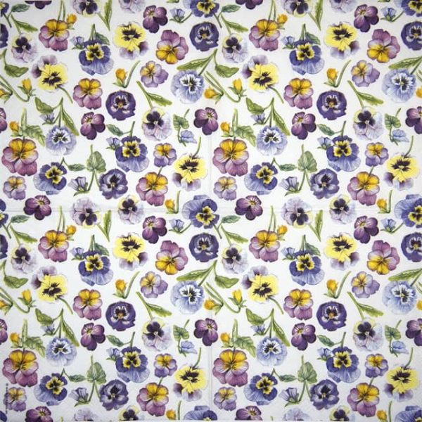 Cocktail Napkins (20) - Pansy All Over
