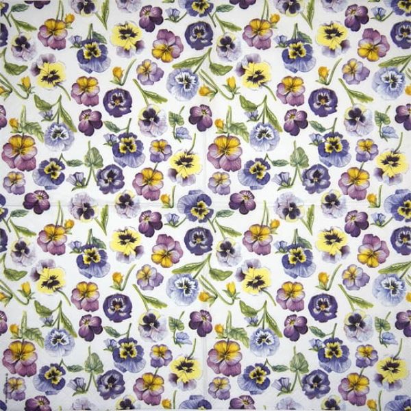 Lunch Napkins (20) - Pansy All Over - Image 2