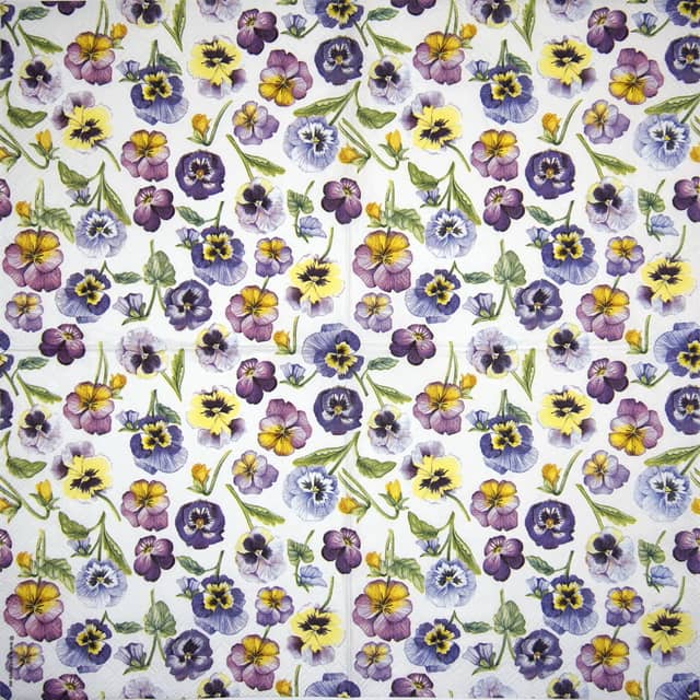 Lunch Napkins (20) - Pansy All Over - Napkin Shop