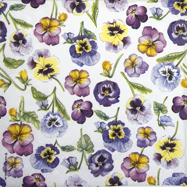 Cocktail Napkin - Pansy All Over