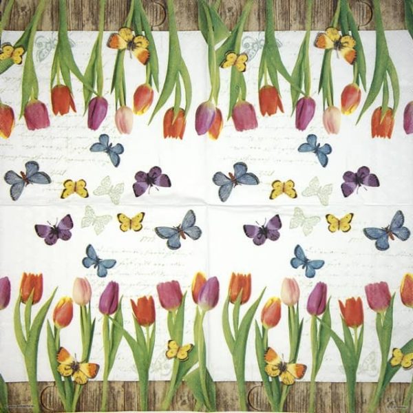 Paper Napkin - Spring Collage White