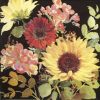 Paper Napkin - Sunny Flowers Black