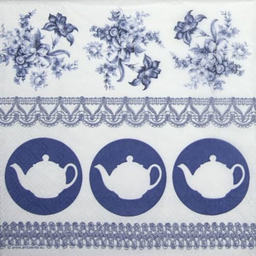Paper Napkin - Teapots Blue