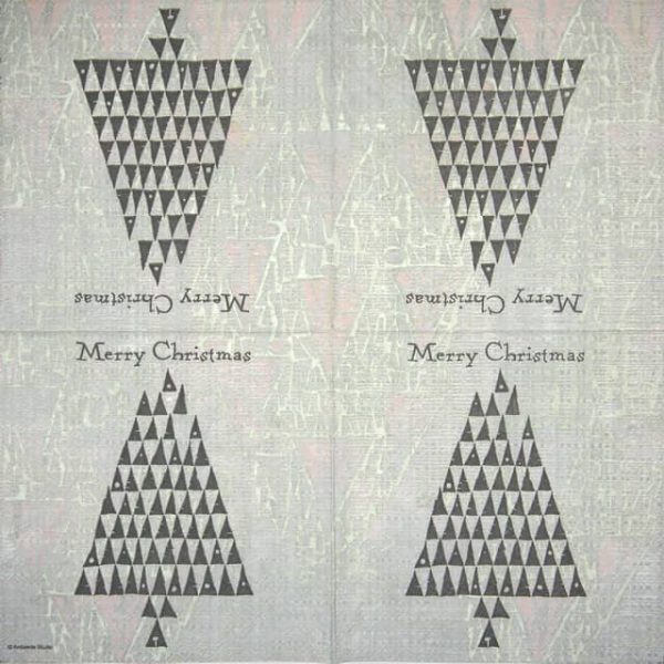 Lunch Napkins (20) - Triangle Tree grey - Image 2
