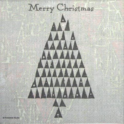 Paper Napkin - Triangle Tree grey