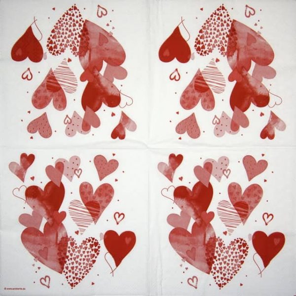 Paper Napkin - With Love Red