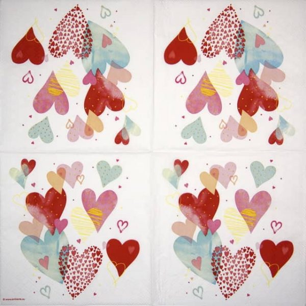 Paper Napkin - With Love White - Image 2