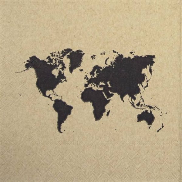 Paper Napkin - World Map