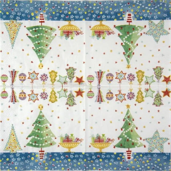 Paper Napkin - Cheery Christmas blue - Image 2