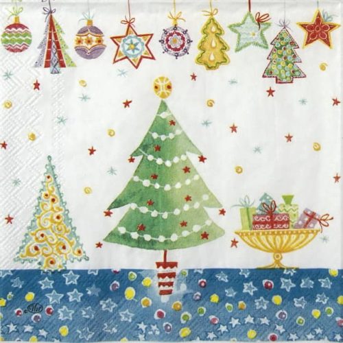 Paper Napkin - Cheery Christmas blue