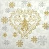 Paper Napkin - Gold & Silver Ornate Snowflakes