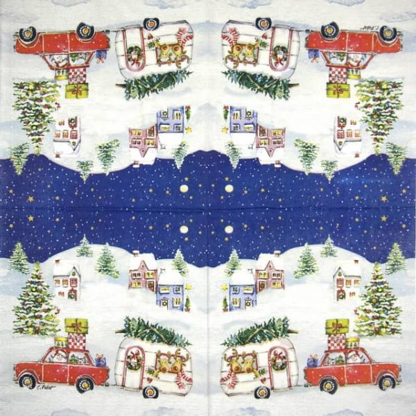 Lunch Napkins (20) - Carola Pabst: Christmas Car