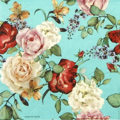 Paper Napkin - Roses Blue