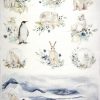 Rice Paper A/3 - White Animals Landscape