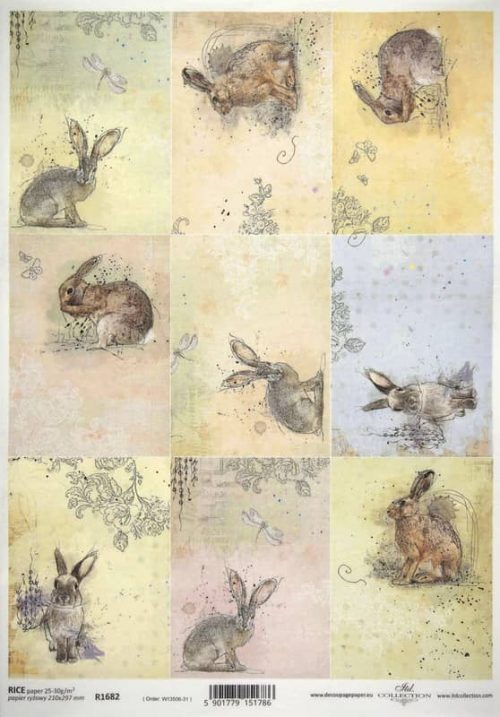 Rice Paper -  Animal Farm Cards: Rabbits
