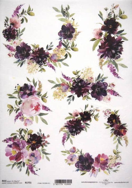 Rice Paper - Purple Flowes