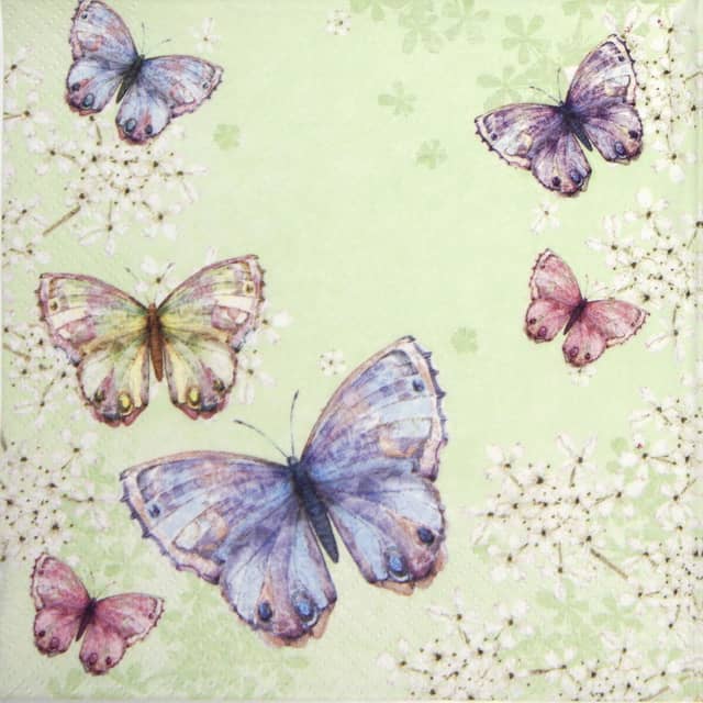 Paper Napkin - Bellissima Farfalla green