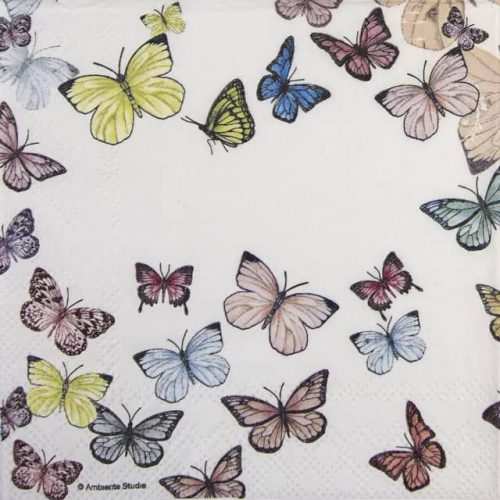 Paper Napkin - Butterfly White