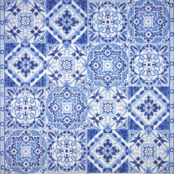 Lunch Napkins (20) - Tiles Blue