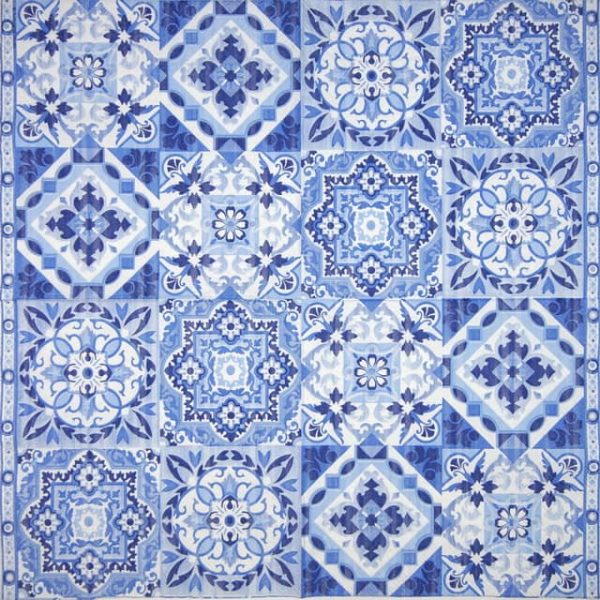 Paper Napkin - Tiles Blue - Image 2