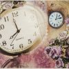 Rice Paper - Purple Roses & Clock