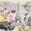 Rice Paper - Paris with colourful roses