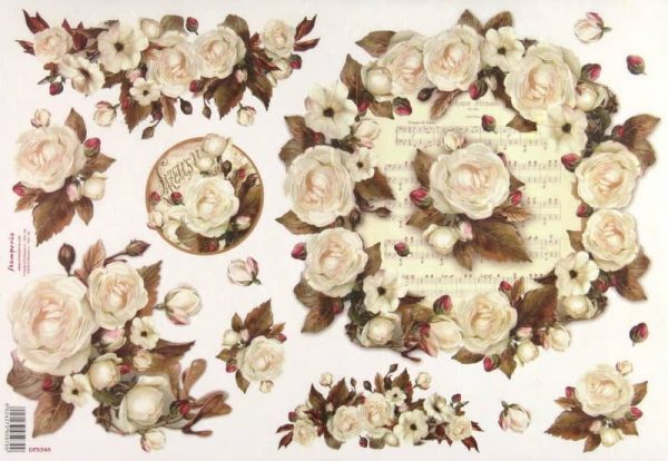 Rice Paper - Winter Wood Roses