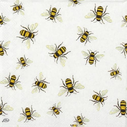 Lunch Napkins (20) - Lovely bees white