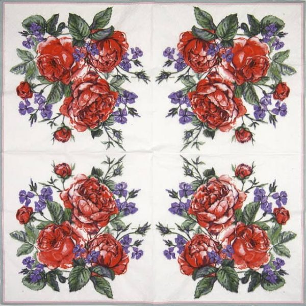 Paper Napkin - English Painted Roses